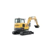 Excavadora compacta SANY SY60U sin culo ideal para maniobras en obra urbana.