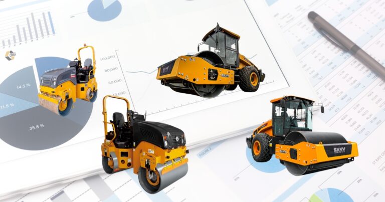 Rodillos compactadores SANY autopropulsados y tándem en modelos actuales para infraestructuras viales.