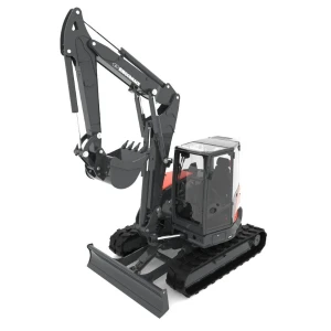 Eurocomach 100TR miniexcavadora profesional con brazo triple y motor Yanmar en obra pública.