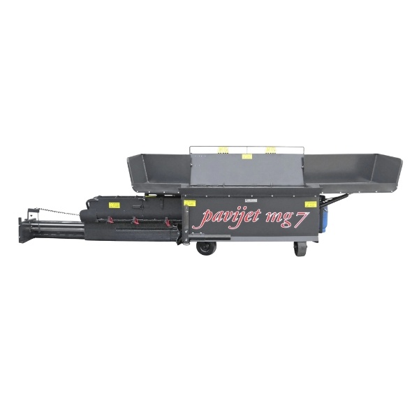 CAMS Pavijet MG7 vista lateral con mesa de extendido abierta a máximo ancho.