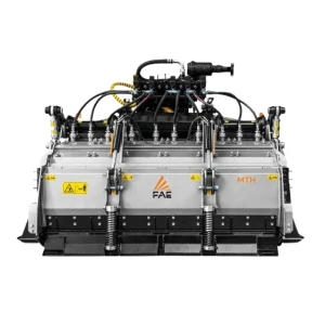 FAE MTH 250 en GRUPOCIBSA, cabezal multifunción para tractor de alta potencia con rotor de dientes fijos y cámara de trituración reforzada.